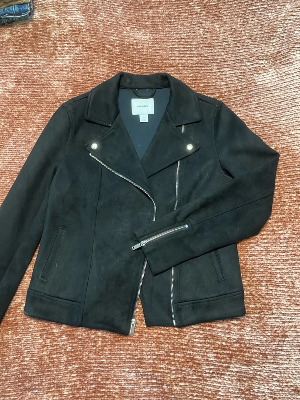 Old Navy Black Suede-Look Moto Jacket